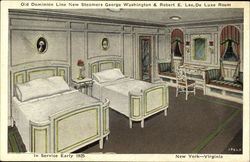 Old Dominion Line New Steamers George Washington & Robert E. Lee De Luxe Room Interiors Postcard Postcard