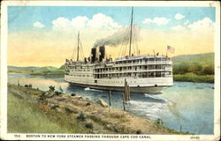 Boston To New York Steamer Passing Through Cape Cod Canal Steamers Postcard Postcard