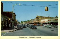 Looking West On Ludington Ave. Michigan Postcard Postcard