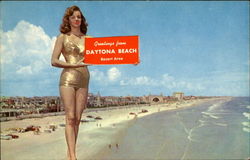 Greetings From Daytona Beach Resort Area Postcard