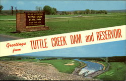 Greetings From Tuttle Creek Dam And Reservoir Postcard