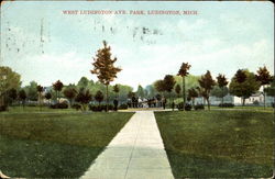 West Ludington Ave Park Michigan Postcard Postcard