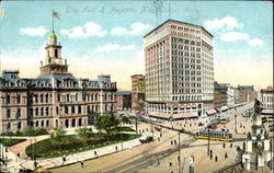 City Hall & Majestic Bldg Detroit, MI Postcard Postcard