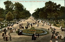 Central Avenue, Belle Isle Park Detroit, MI Postcard Postcard