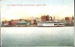 Belle Isle Boat Entering Harbor Postcard