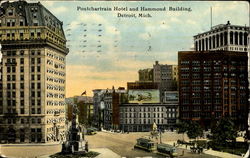 Pontchartrain Hotel And Hammond Building Detroit, MI Postcard Postcard