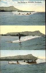 Surf Riding St Waikiki Postcard