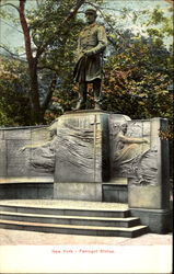 Farragut Statue Postcard