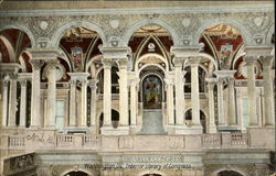 Interior Library Of Congress Postcard