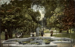 Scene In Public Garden Boston, MA Postcard Postcard