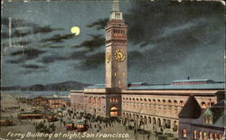 Ferry Building At Night San Francisco, CA Postcard Postcard