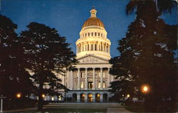 State Capitol At Night Sacramento, CA Postcard Postcard