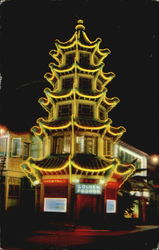 Golden Pagoda, 950 Mei Ling Way Los Angeles, CA Postcard Postcard