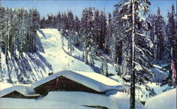 Ski House at Badger Pass in Winter Yosemite national Park, CA Postcard Postcard