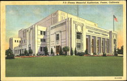 Fresno Memorial Auditorium California Postcard Postcard