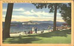 The Beach, Lake Shore park Lake Winnipesaukee, NH Postcard Postcard