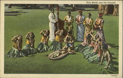 Hula Maids And Poi Pounder Hawaii Postcard Postcard