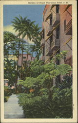 Garden At Royal Hawaiian Hotel Postcard