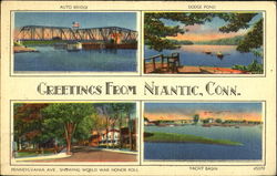 Greetings From Niantic, Pennsylvania Ave Connecticut Postcard Postcard