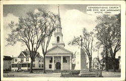 Congregational Church And Civil War Monument Postcard