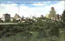 Skyline From Inspiration Point San Diego, CA Postcard Postcard