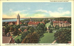 A General View Of The Campus And Cayuga Lake, Cornell University Postcard