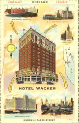 Hotel Wacker, 111 W. Huron Street Postcard