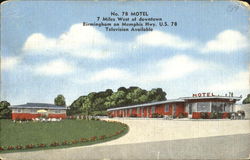 No. 78 Motel, Birmingham on Memphis Hwy. U. s. 78 Alabama Postcard Postcard