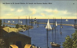 Sail Boats In St. Joseph Harbor Postcard