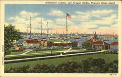 Government Landing And Newport Harbor Rhode Island Postcard Postcard