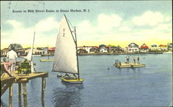 Scene In 96Th Street Basin Stone Harbor, NJ Postcard Postcard