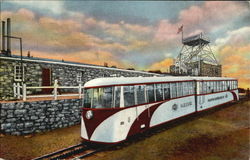 Streamline Cog Train At The Famous Old Summit House, Summit of Pikes Peak Postcard