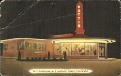 Patti's Drive-Inn, 241 S. Santa Fe Pueblo, CO Postcard Postcard