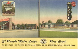 El Rancho Motor Lodge, U. S. 30 East Postcard