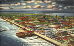 Moonlight View Of Boardwalk And Music Hall Ocean City, NJ Postcard Postcard