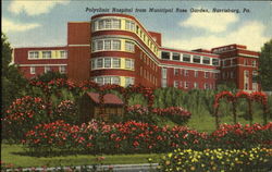 Polyclinic Hospital From Municipal Rose Garden Harrisburg, PA Postcard Postcard