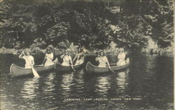 Canoeing, Camp Lenoloc Postcard