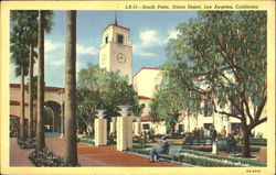 South Patio Union Depot Los Angeles, CA Postcard Postcard