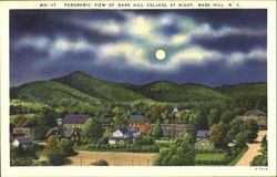 Panoramic View Of Mars Hill College At Night Postcard