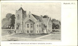 The Proposed Mapleville Methodist Episcopal Church Rhode Island Postcard Postcard