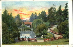 Sunset In Golden Gate Park Postcard