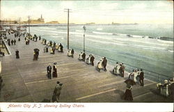 Showing Rolling Chairs Atlantic City, NJ Postcard Postcard