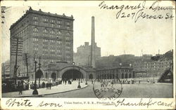 Union Station P. R. R Pittsburgh, PA Postcard Postcard