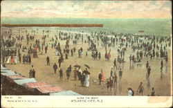 Along The Beach Atlantic City, NJ Postcard Postcard