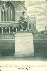 John Harvard Statue, Harvard College Cambridge, MA Postcard Postcard