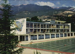 Olympic Pool in Mountain Setting Swimming Postcard Postcard