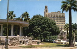 Looking Across Alamo Plaza Postcard