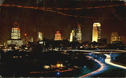 Kansas City Skyline By Night Missouri Postcard Postcard