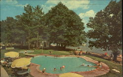 Heated Pool & Beach At Ruttger's Birchmont Lodge Bemidji, MN Postcard Postcard