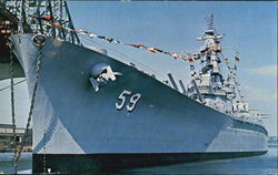 USS Massachusetts Fall River, MA Postcard Postcard